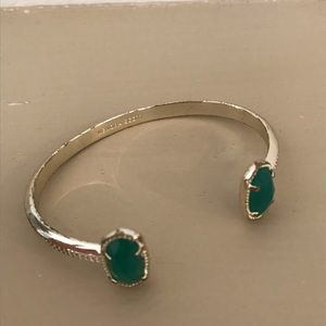 Kendra Scott Elton Gold Cuff Bracelet In Jade